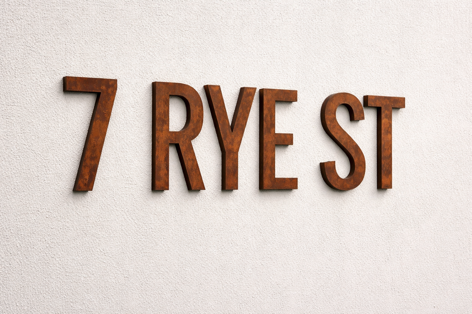 Column Signage | Corten Steel Letters & Numbers