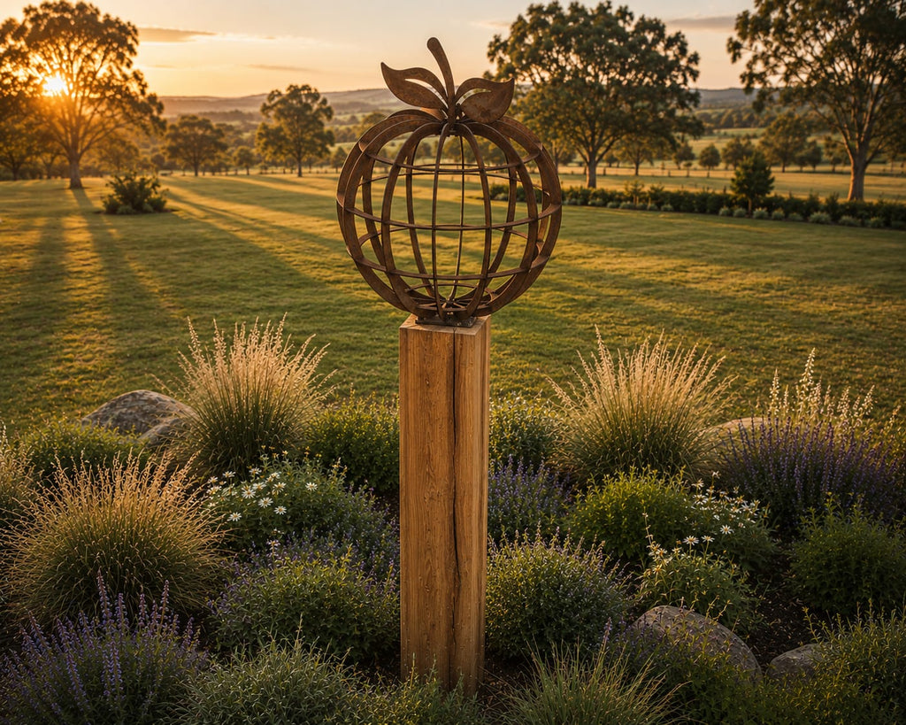 Orchard Globe | Corten Steel Apple Garden Sculpture
