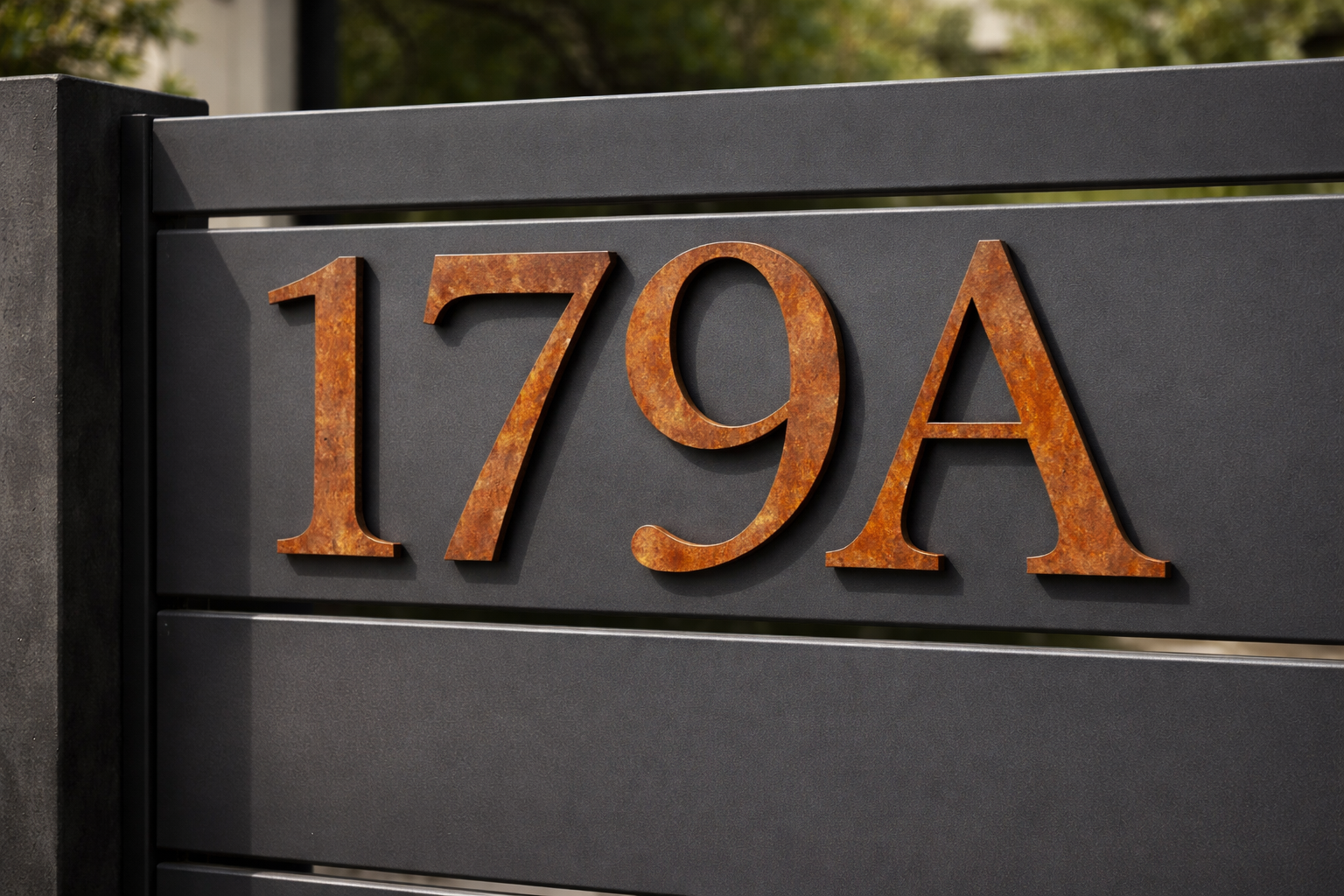 Estate Signage | Corten Steel Classic Letters & Numbers