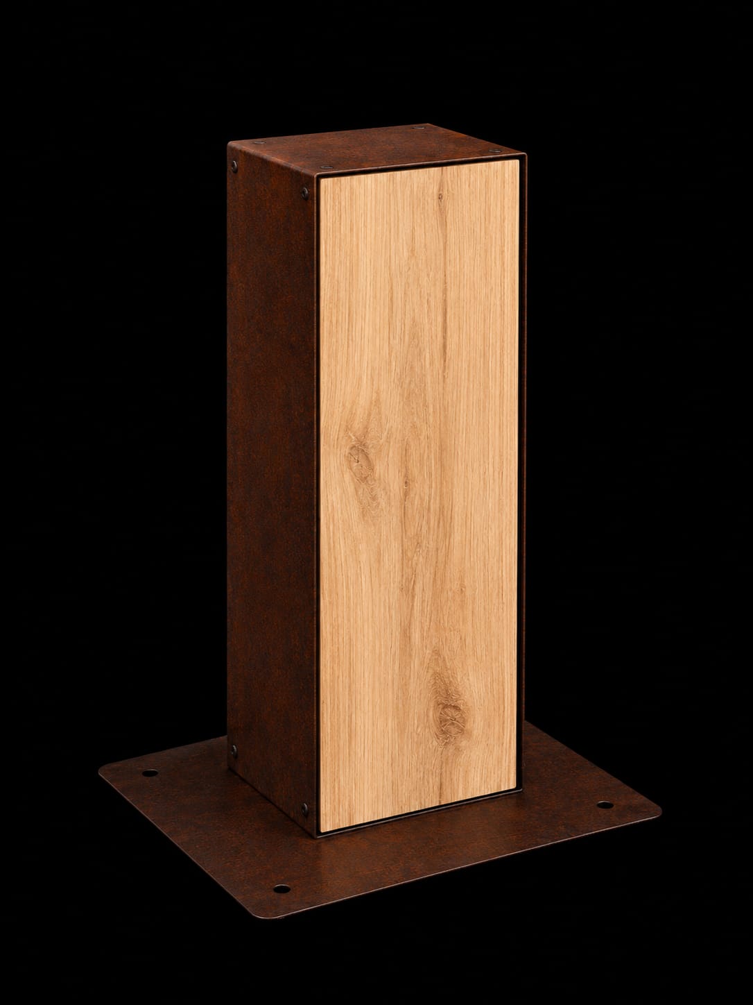 Display Plinth | Metal-Edged Australian Hardwood Pedestal