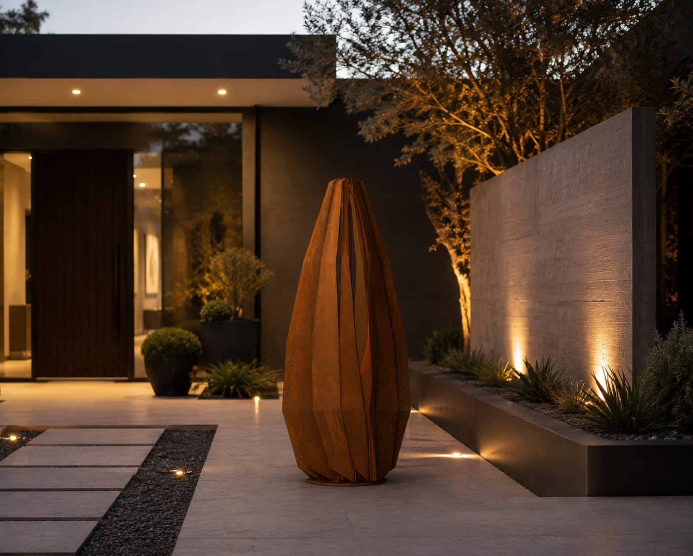 Corten Steel Garden Sculpture | Menhir Landscape Feature