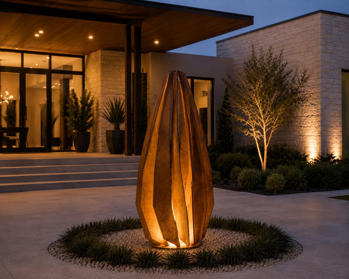Corten Steel Garden Sculpture | Menhir Landscape Feature