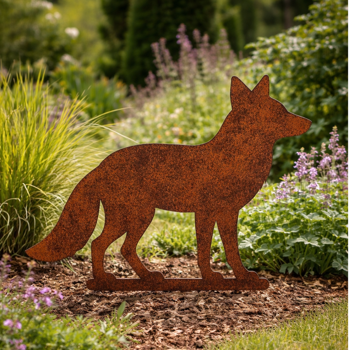 Clever Shadow Fox Stake | Wildlife Garden Silhouette Decor – Kelly Metal