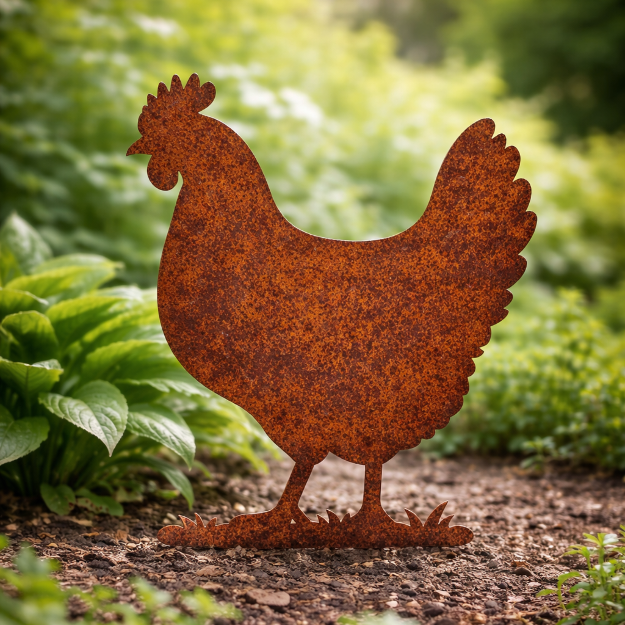 Barnyard Belle Hen Stake | Farm-Style Garden Silhouette Decor