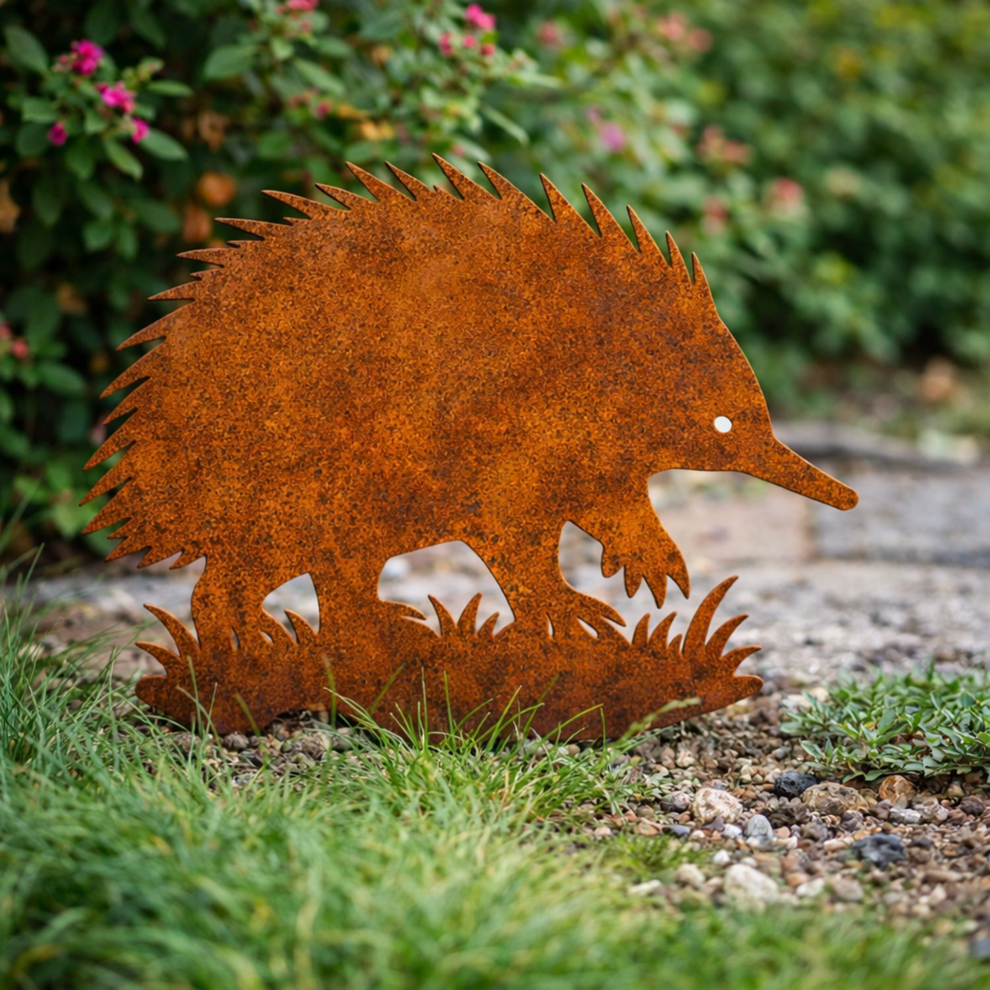 Spiny Sentinel Echidna Stake | Native Garden Silhouette Decor