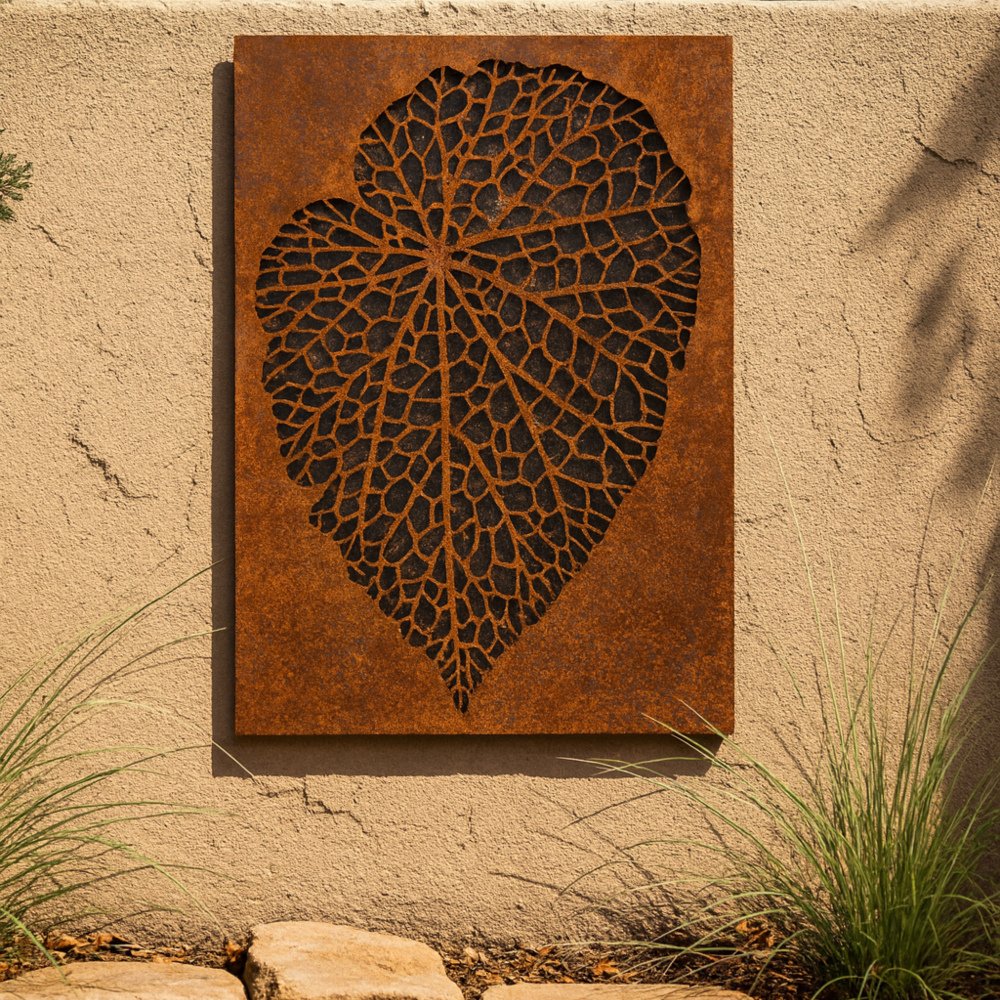 Leaf Skeleton Wall Art | Sculptural Garden Feature Panel