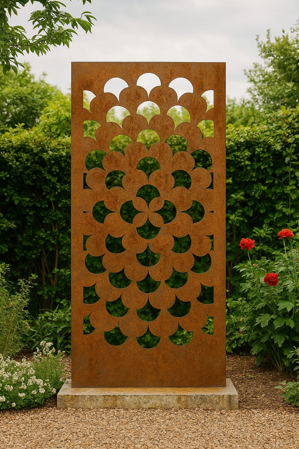 Lotus Screen | Corten Steel Garden Privacy Panel