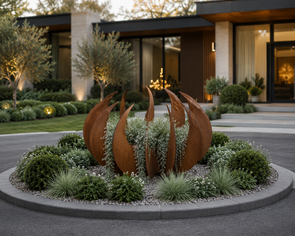 Haven Bowl | Corten Steel Nest Garden Sculpture