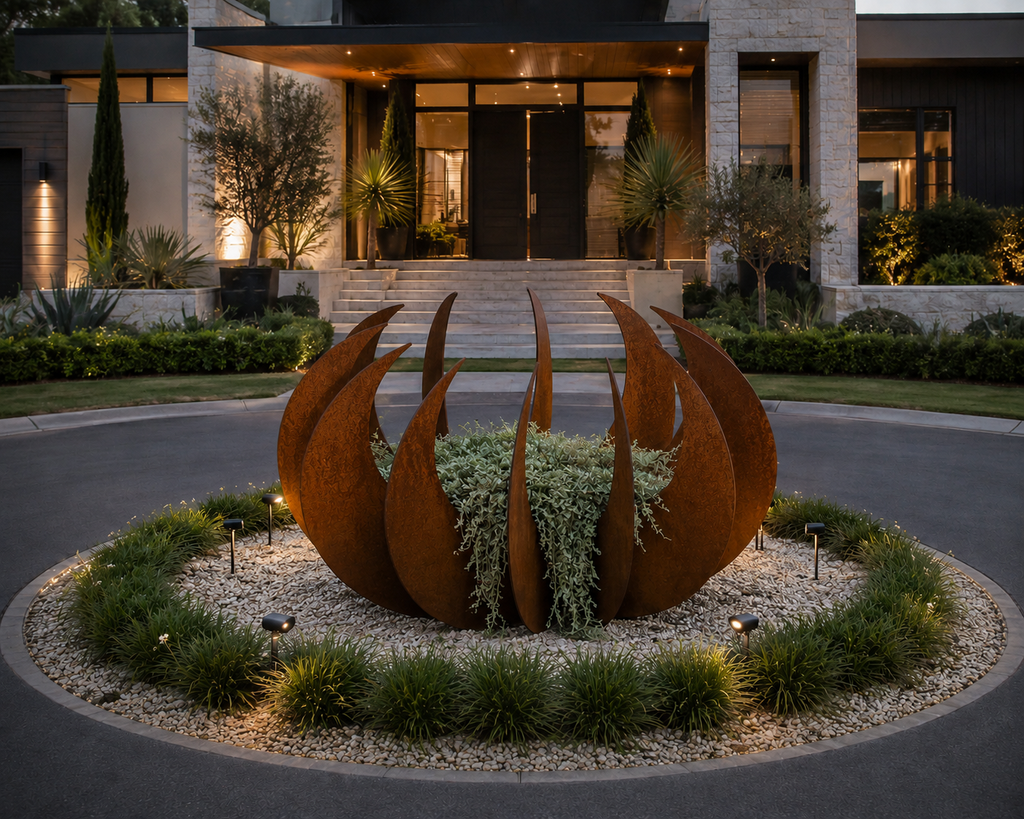 Haven Bowl | Corten Steel Nest Garden Sculpture