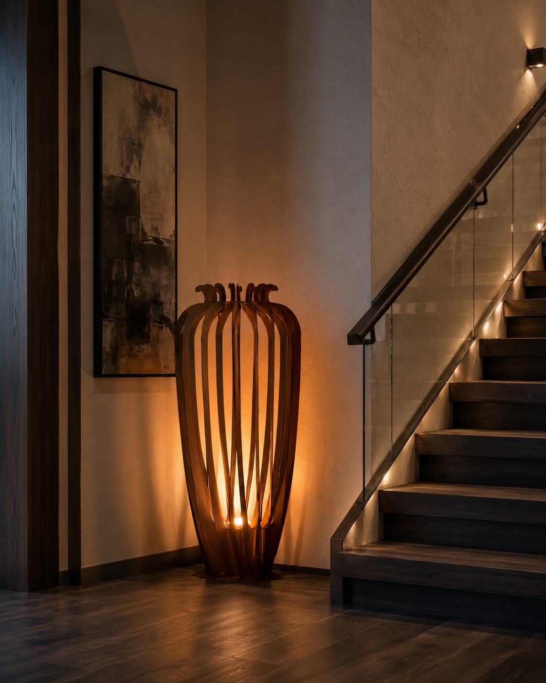 Urn Garden Sculpture | Modern Corten Steel Outdoor Art