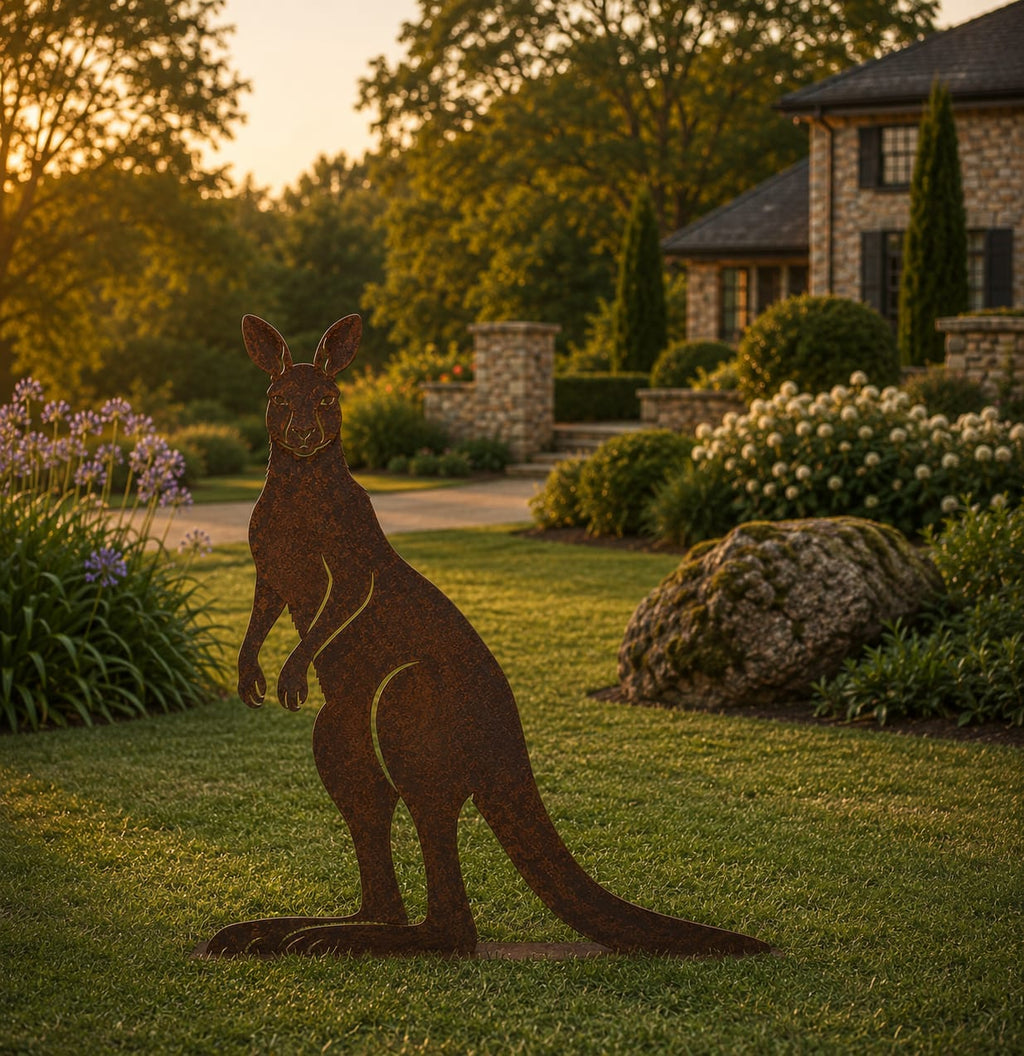 Proud Lookout - Upright Kangaroo Silhouette Stake