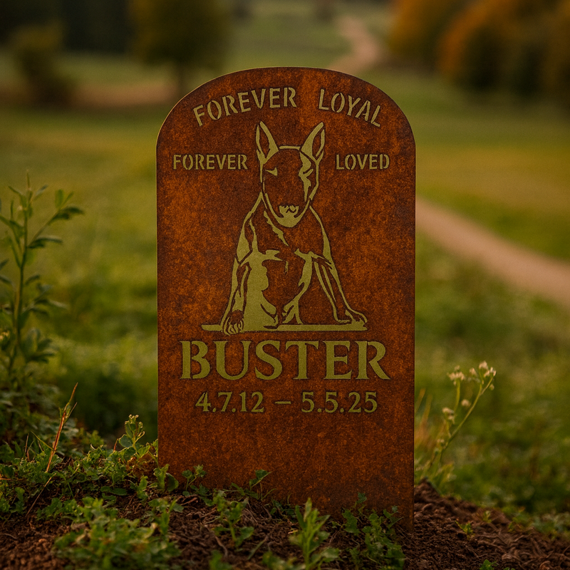 Custom Pet Memorial | Golden Hour Rest: Beloved Buster